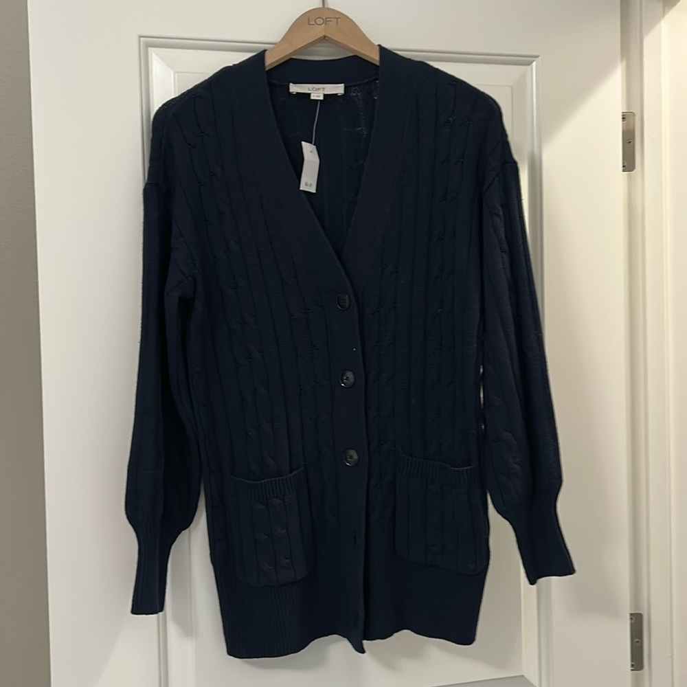 Loft navy cardigan with buttons